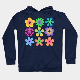 Retro gradient flowers Hoodie